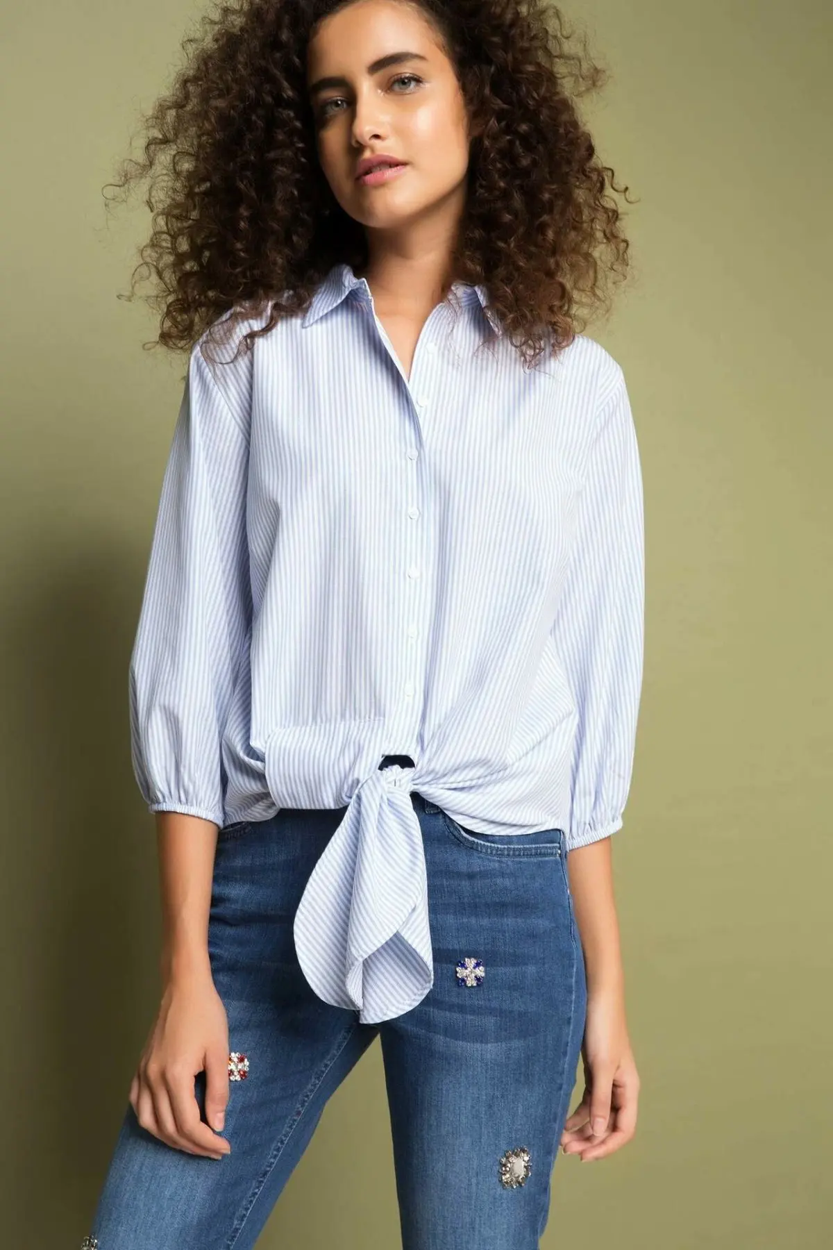 DeFacto Женская модная рубашка с лацканами и длинным рукавом женская элегантная