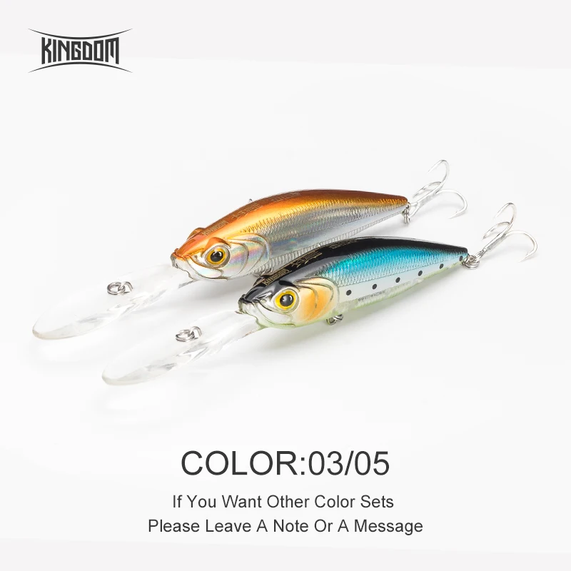 Color 03 05 Kingdom Fishing Приманка подвесной гольян 60 мм 7,2 г 70 мм 10 г крепкие крючки искусственные жесткие Джеркбейт воблеры шесть цветов Модель 5502 - Цвет: Color 03 05