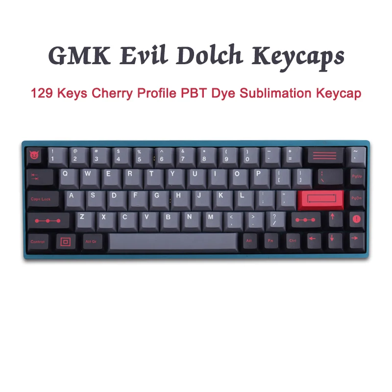 

129 Keys GMK Evil Dolch Keycaps Cherry Profile PBT Dye Sublimation Mechanical Keyboard Keycap For MX Switch 61/64/68/87