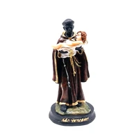 saint benedict black image resin sculpture 15 cm top