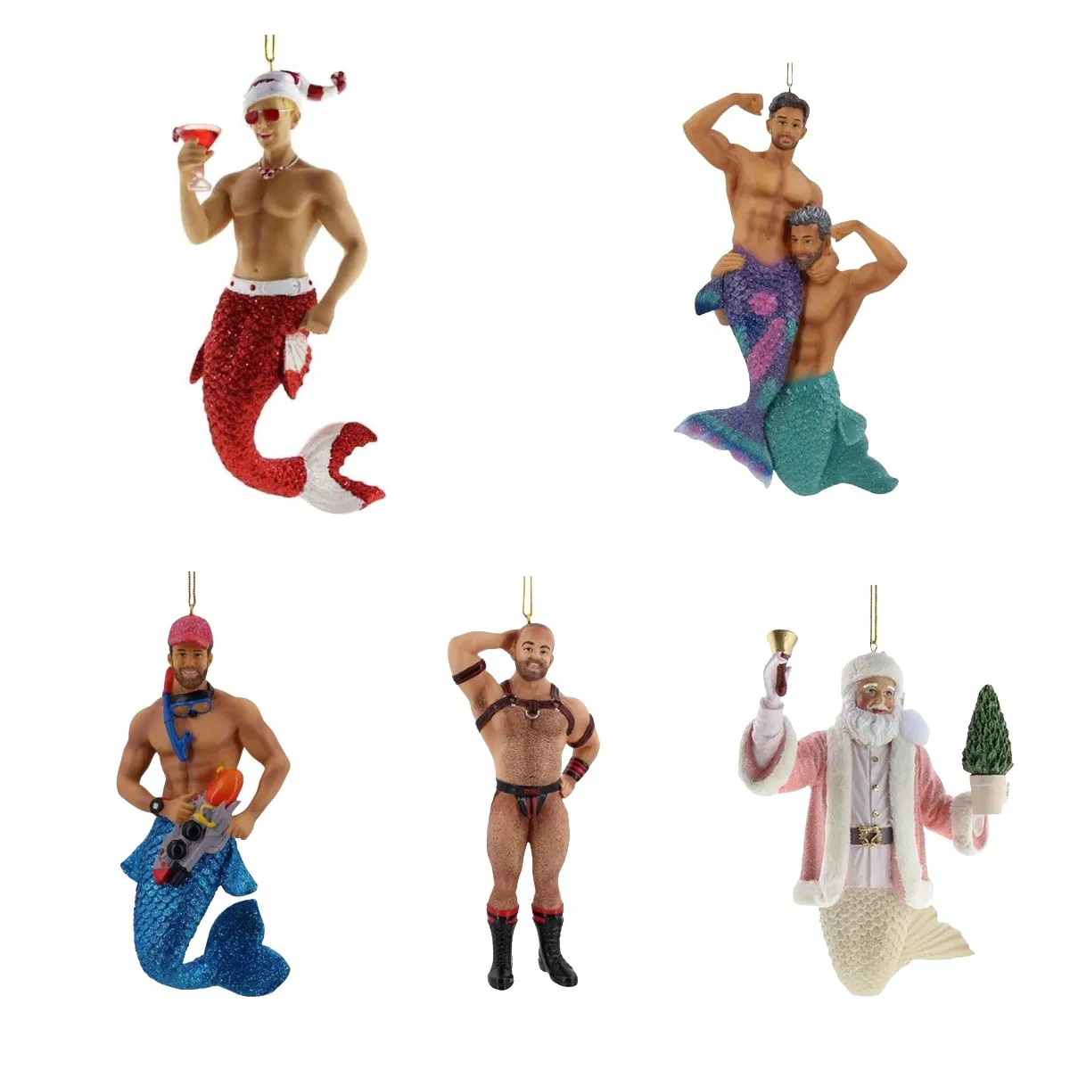 

Christmas Mermaid Gifts Ornaments Man Mermaid Christmas Tree Ornaments Interior Christmas Decoration Acrylic Dolls