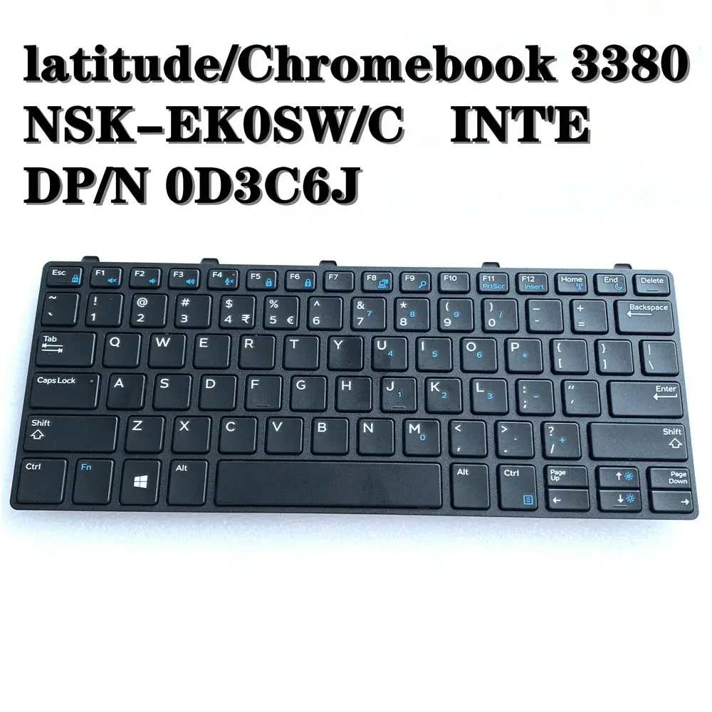

Новая Оригинальная клавиатура US для Dell Latitude 3380, клавиатура NSK-EK0SW/C PK131WW2A01 Chromebook 3380 D3C6J 0D3C6J 8T3DF