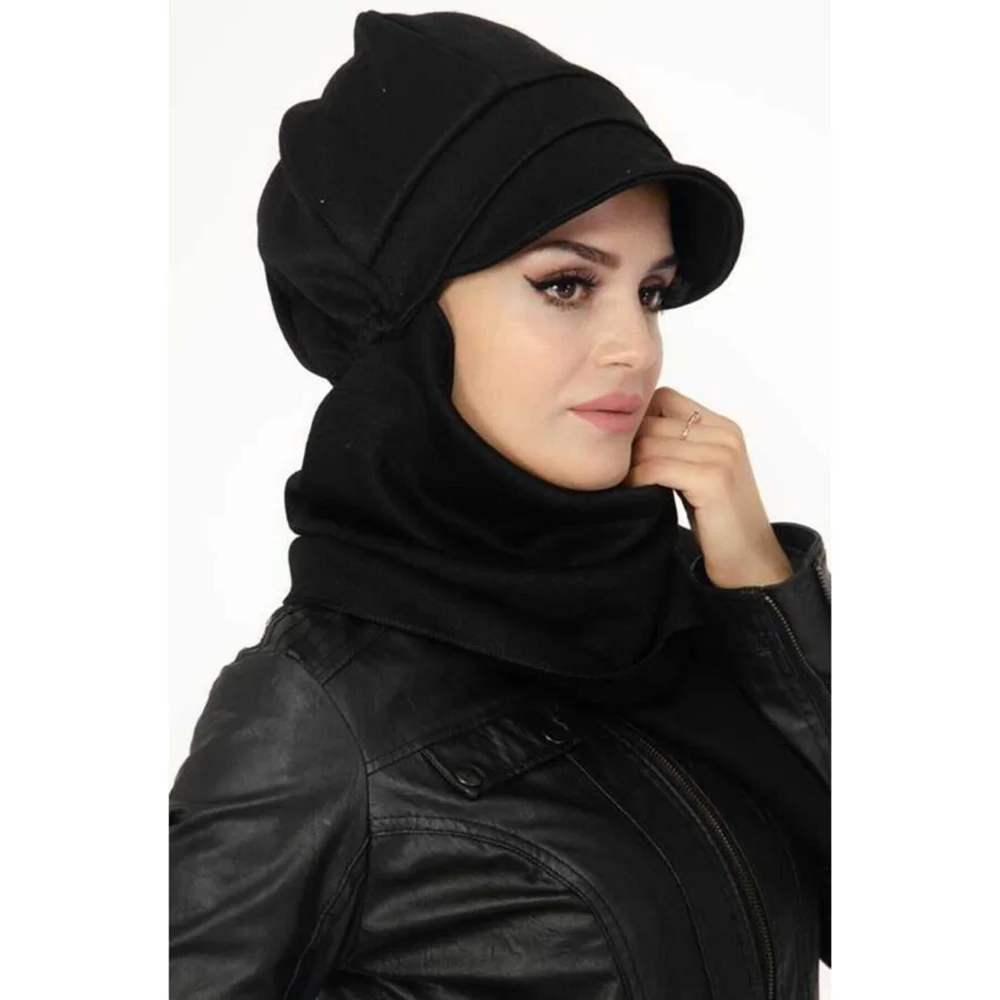 Hat Practical Atkılı Hijab Cotton Scarf Shawl Hijab Casual Black Muslim Günlük For Women Ramadan Eid Mubarak Khimar Stylish