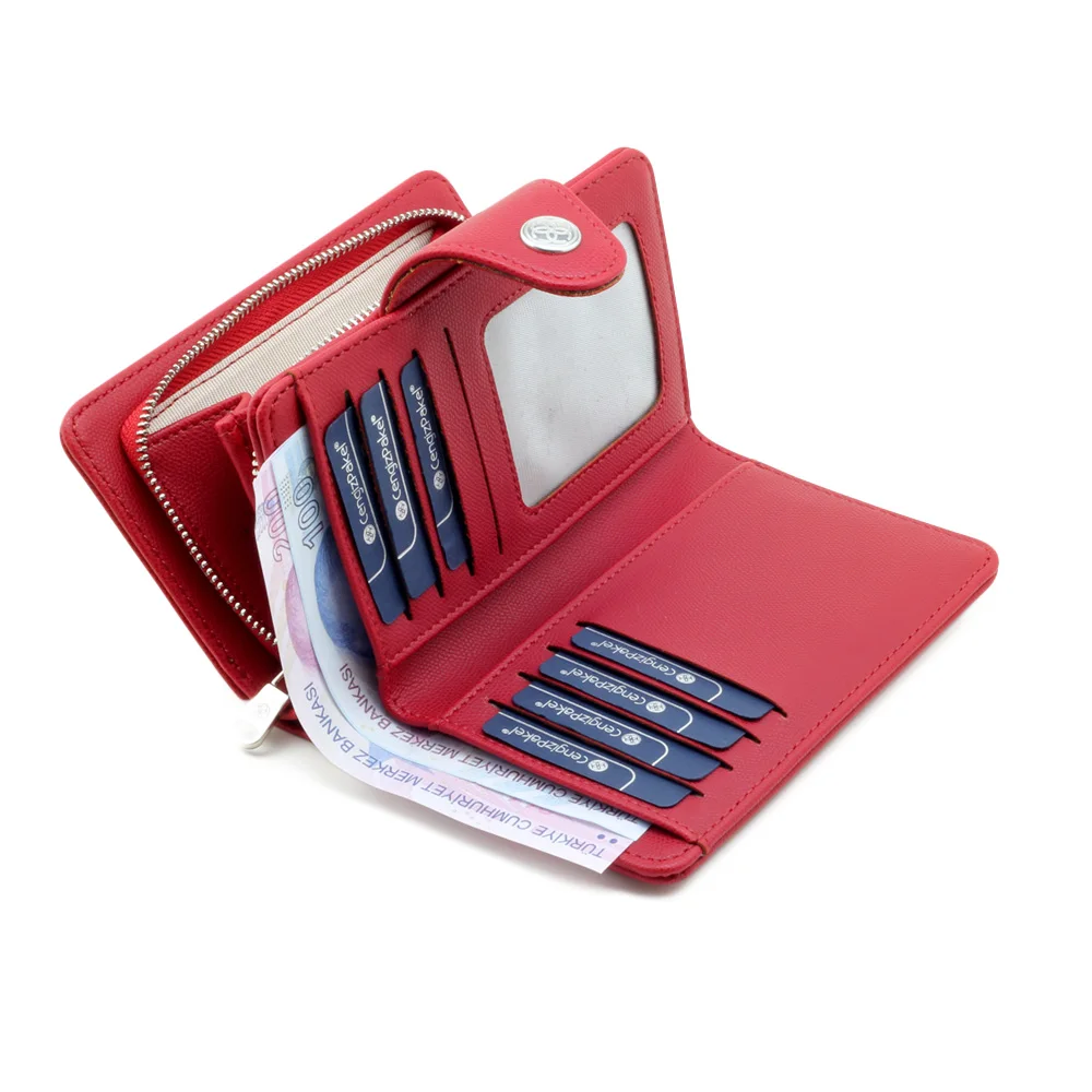 Luxury brand Women Wallet Female Short Purse Clutch Zipper Business Small Purse Card Holder Large Capacity Wallet Red