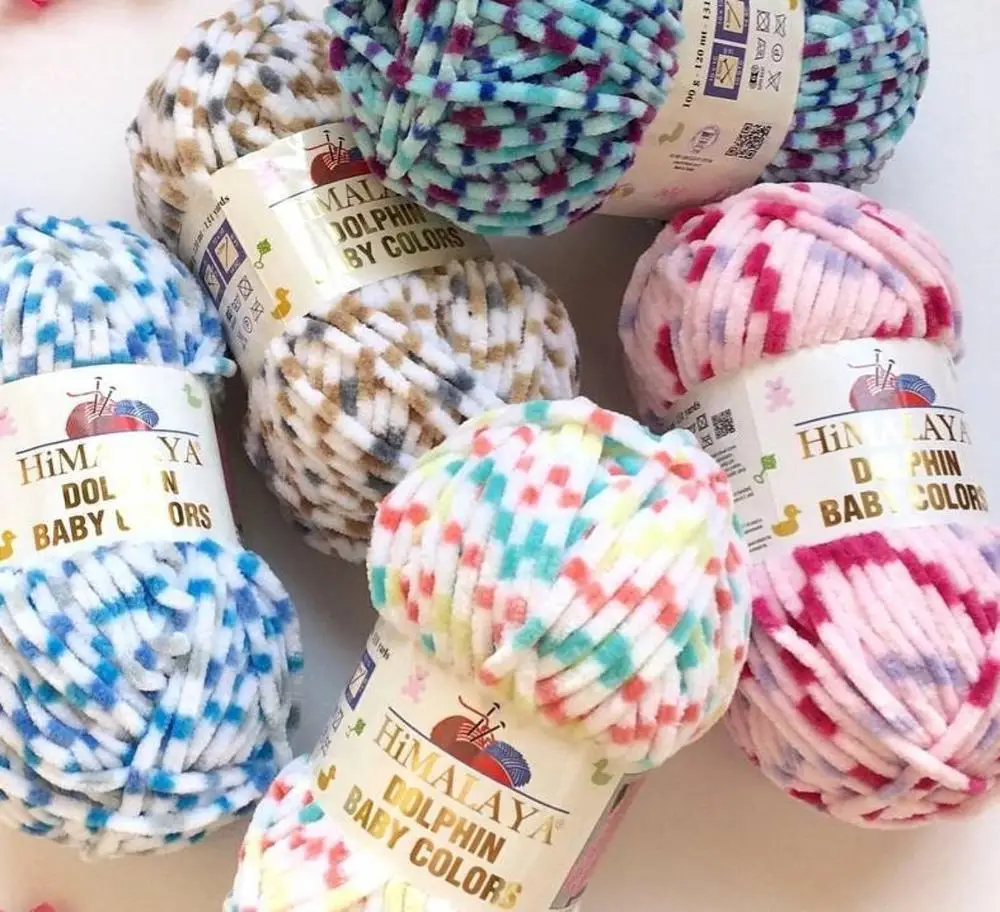 Himalaya Dolphin Baby Colors Супер громоздкая пряжа для вязания крючком 5 штук/мячи