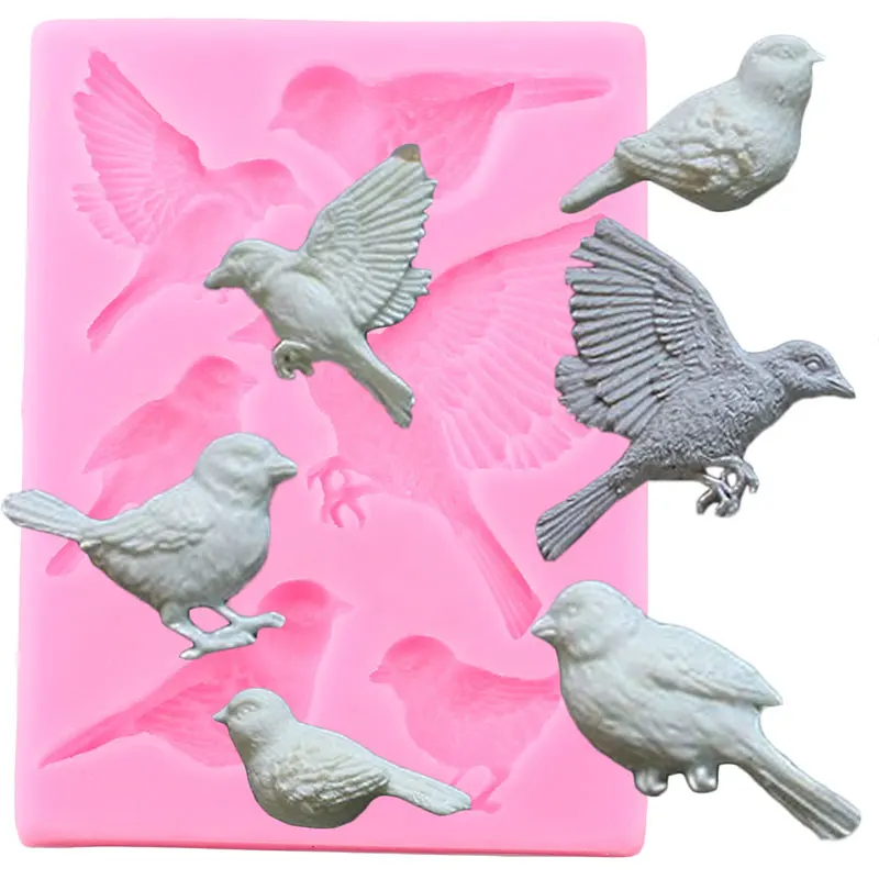 

Птицы Силиконовые формы Животные Топпинг для кексов инструменты для украшения тортов из мастики Смола глина конфеты формы для шоколада фор...