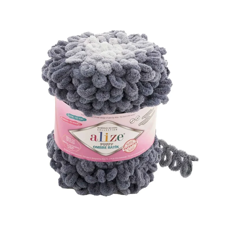 Пряжа Alize PUFFY FINE OMBRE BATIK 500гр % 100 Микрополиэстер без игл крючок одеяло сумки шаль