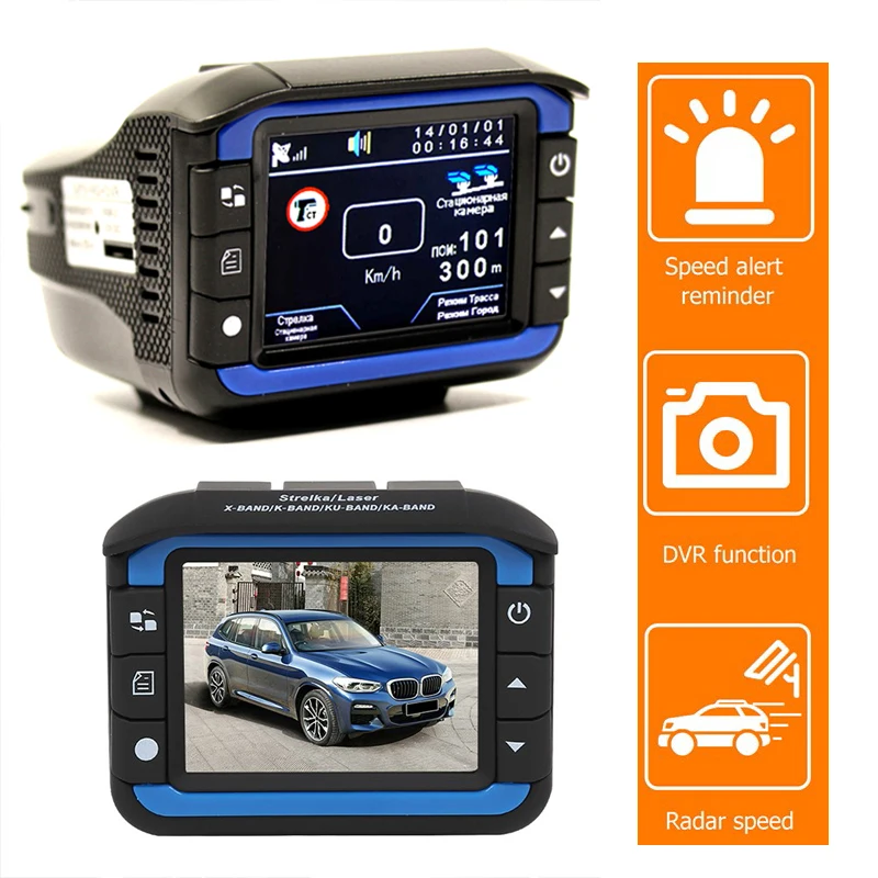 Автомобильный видеорегистратор радар детектор 2 в 1 HD 1080P угол 170 градусов русский