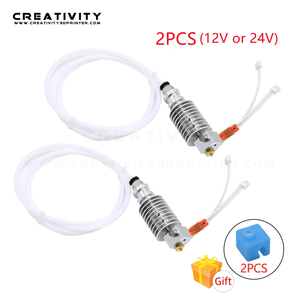 2 шт. V5 J head Hotend комплект E3D экструдер Bowden в нагреватель Блок 12/24V для Anycubic I3 Мега/Chiron