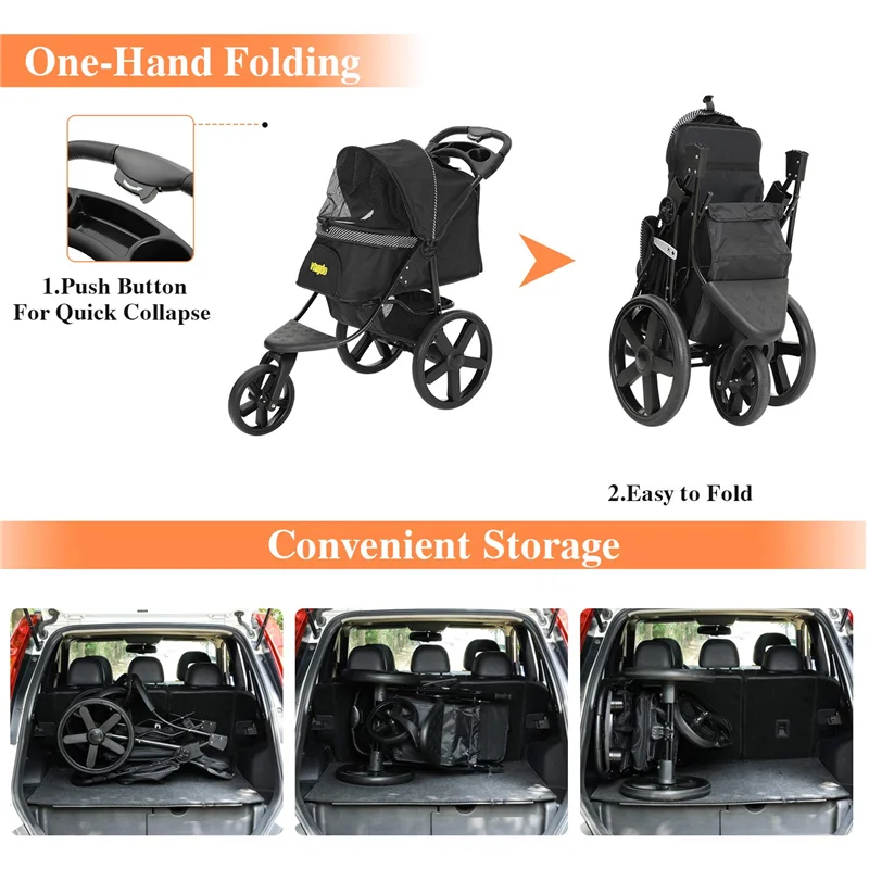 Складной собака коляска Jogger для малых и средних собак кошек роскошный Pet 3 х