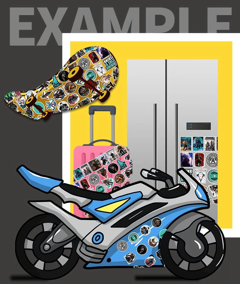 

10/50PCS ACT Game Assassin's Creed Stickers Waterproof PVC Skateboard Luggage Motorcycle Guitar Kid Boy DIY Craft Vsco Sticker