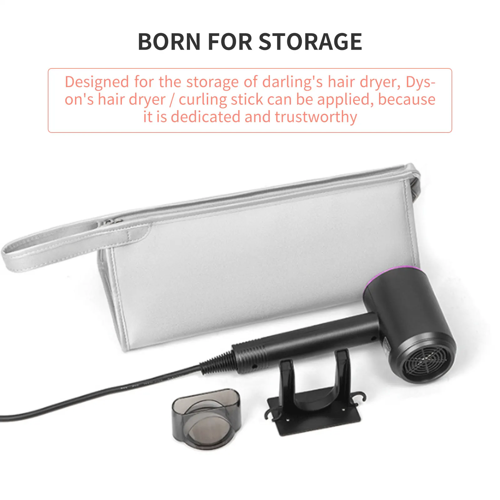 

Dustproof Hair Dryer Storage Bag Organizer Portable Travel Carrying Case with Handle for Dyson Hair Dryer