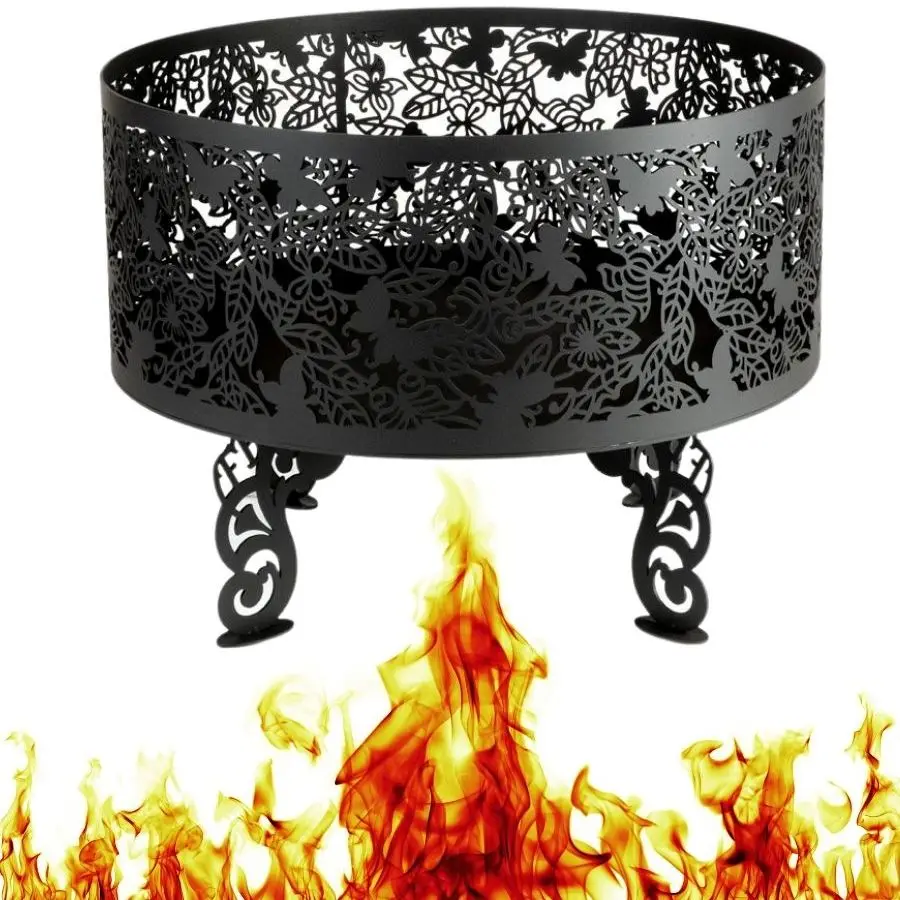 Металлическая круглая костровая чаша Fire Bowls &quotБабочки" 60х60 см из металла 4 мм |