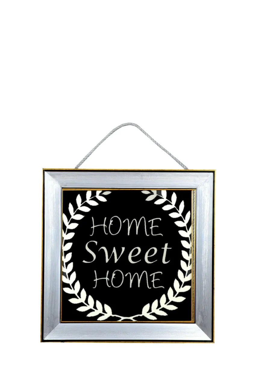 

Canvas Print Glass Silver Painted Rope Hanger Home Sweet Home 51*51 cm