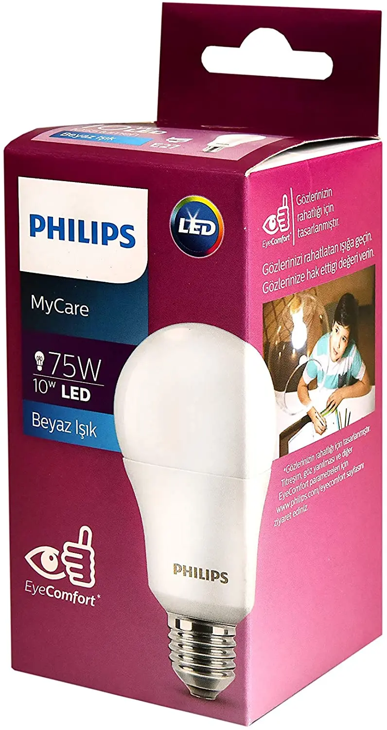 Philips Ledbulb 10 75 Вт E27 6500K белый светильник Eyecomfort|Светодиодные лампы и трубки| |
