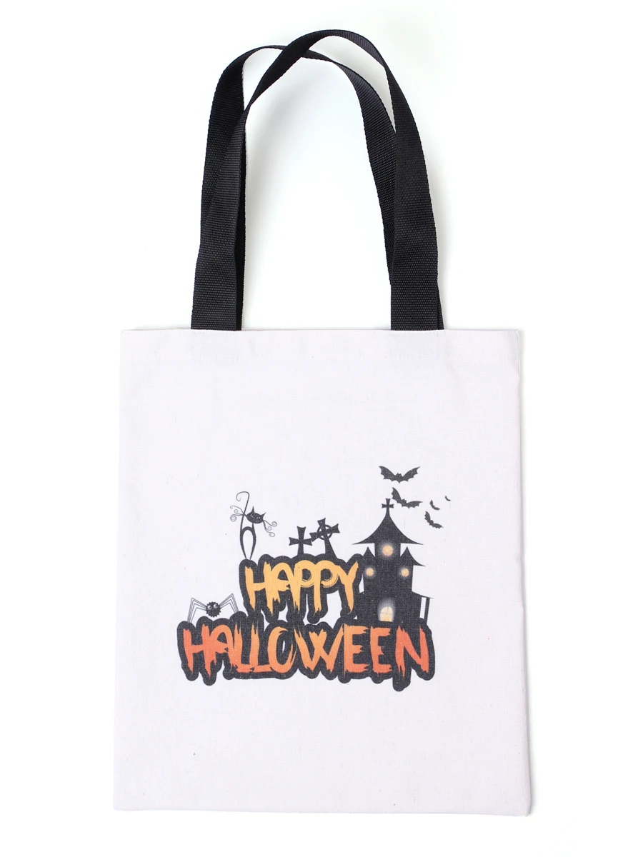 Сумка шоппер &quotHappy Halloween" белая 01 | Багаж и сумки