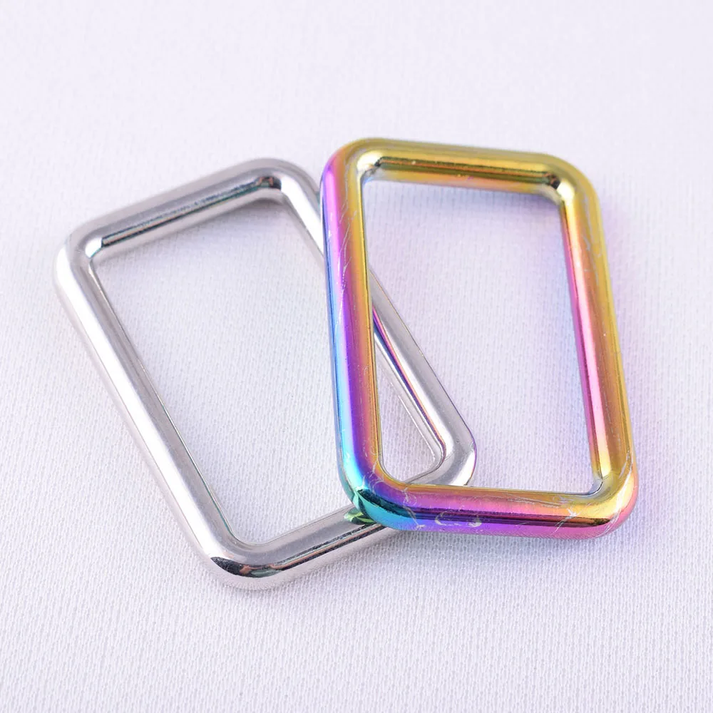 Rainbow Rectangle Ring Adjustable Buckle Slide Metal Belt Slider Connector Square Purse Clasp Handbag | Дом и сад