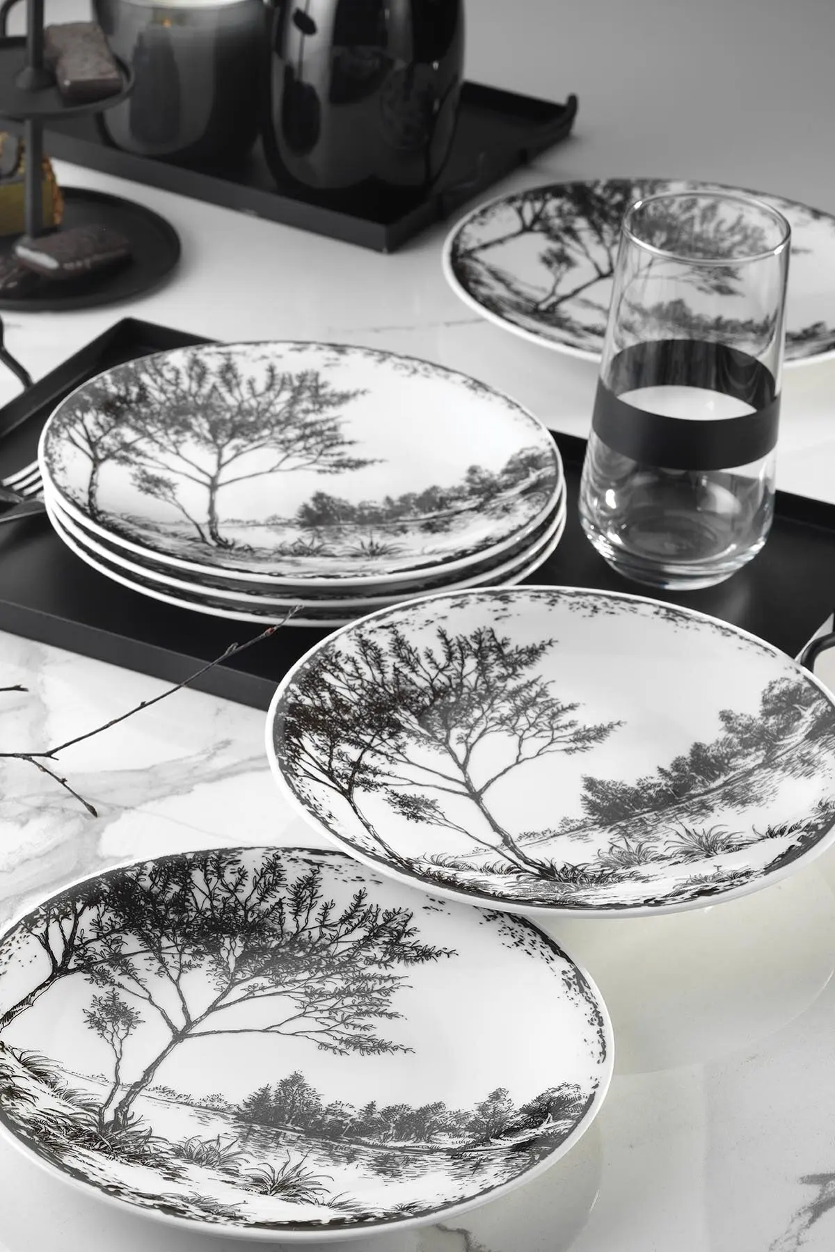 

Набор пасты Zeugma 6'lı, современный дизайн, тарелка для торта, сервис, Кухонное украшение, презентация для кейтеринга, полный комплект