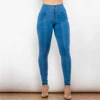 melody four ways stretchable light blue high waist jeans jeggings super comfortable stretchy zipper fly sexy push up jeans woman