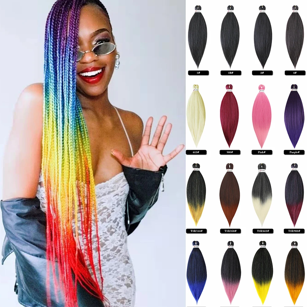 

Pre stretched Braiding Hair 26Inches 8Bundles Colorful Easy Braid Synthetic Fiber Crochet Twist Braids Yaki texture Braiding