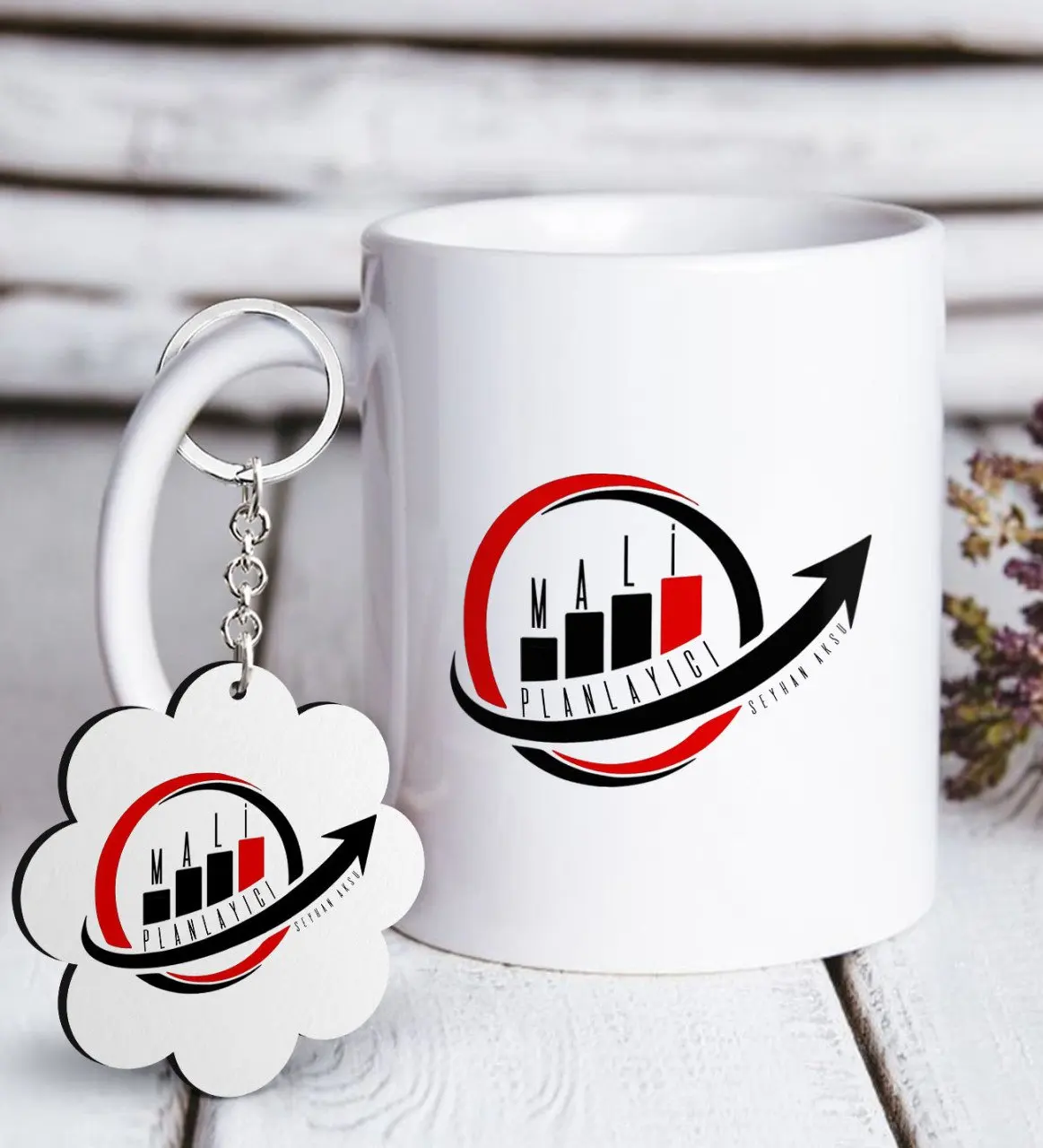 

Personalized Professional Financial Planner White Mug and Keychain Gift Seti-2
