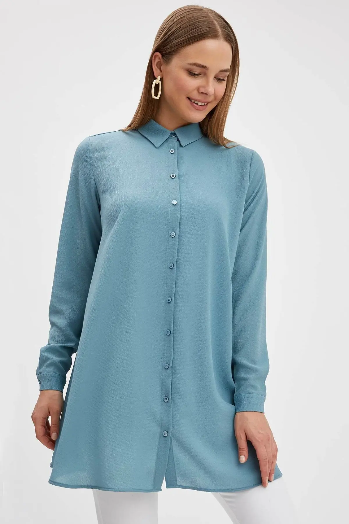 DeFacto Летняя женская черная синяя Длинная блузка рубашка Женская Повседневная