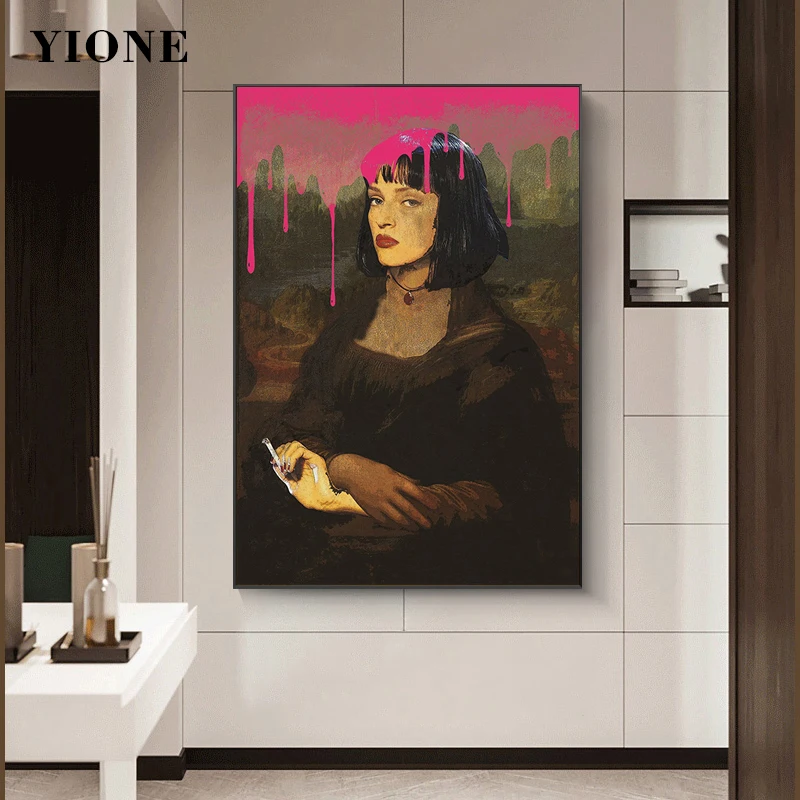 

Vintage Smoking Woman Oil Painting Abstract Graffiti Movie Figure Poster Wall Art Picture for Living Room Bedroom Canvas Prints