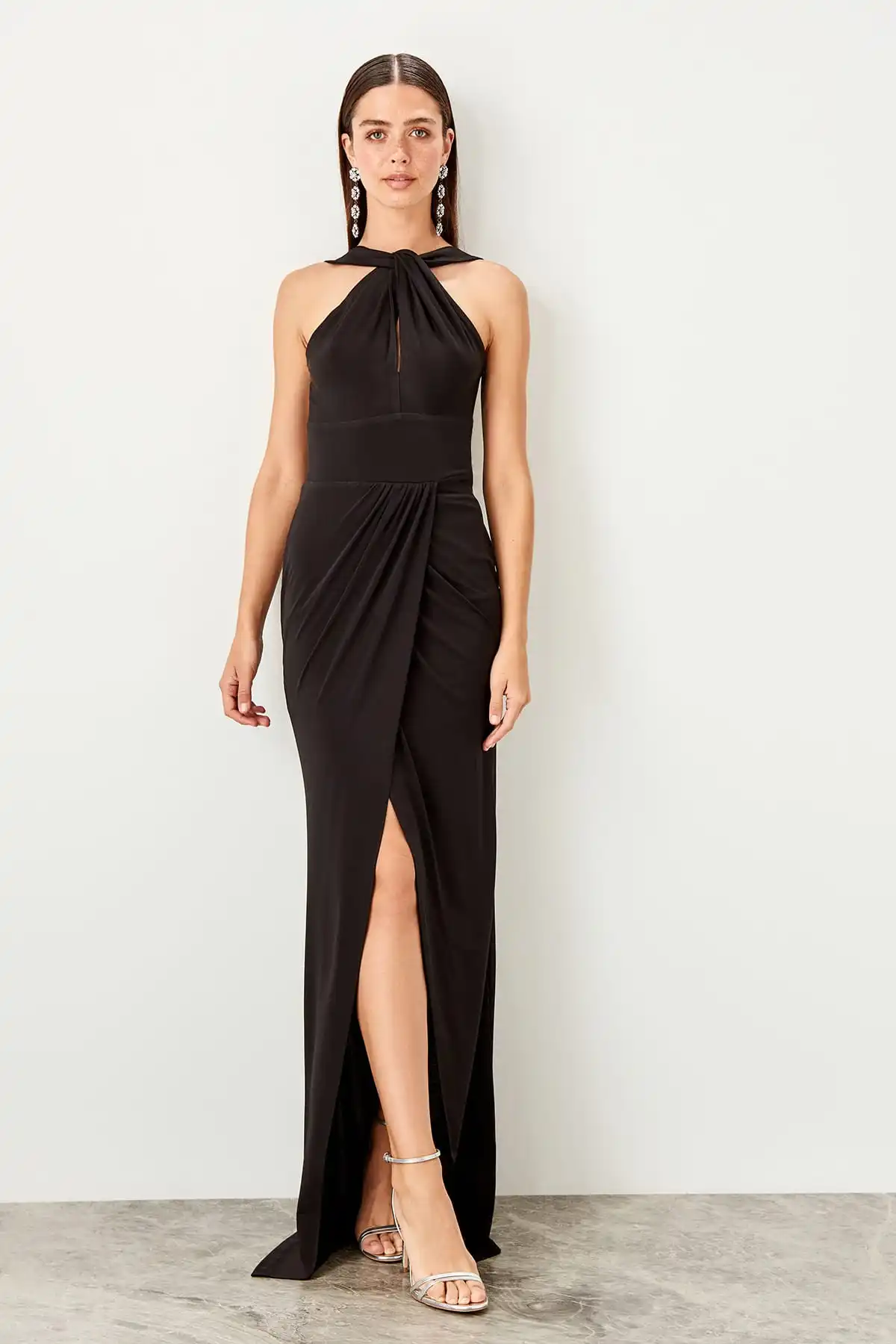 Trendyol вечернее платье с воротником TPRSS19BB0408