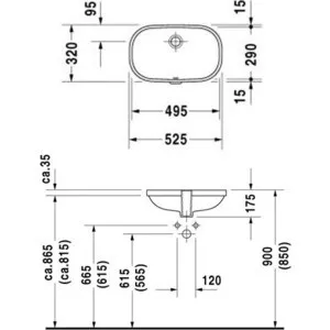 Раковина встраиваемая снизу Duravit D code 49.5х29 см (0338490000)|Раковины для ванной| |