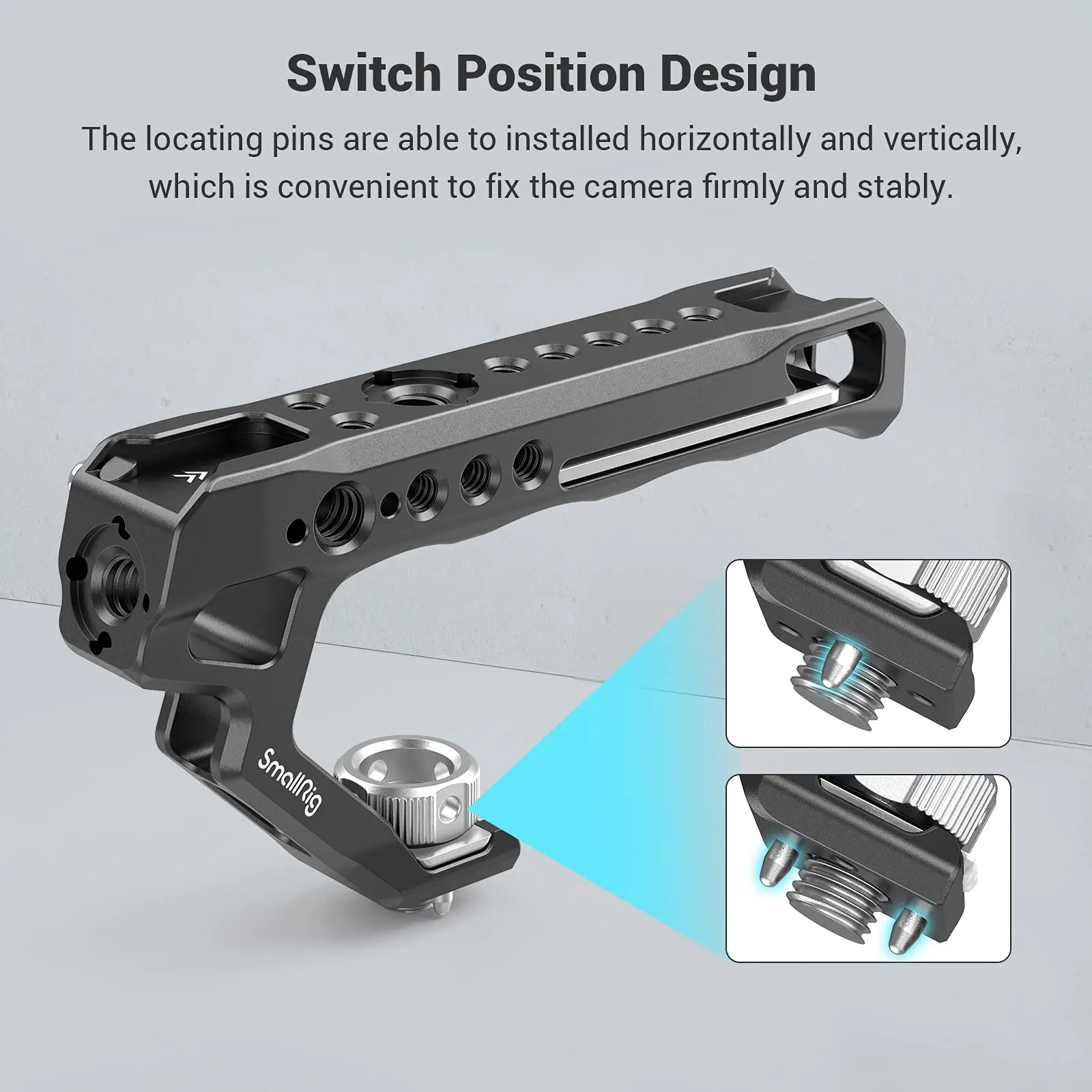 SmallRig Ergonomic Camera Cage Handle with Locating Holes for ARRI Anti-Off Designed Cold Shoe Adapter 2165 enlarge
