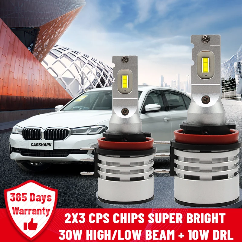 Светодиодная лампа Carshark H15 сверхъяркая автомобильная Canbus без ошибок 200 лм 80 Вт 12 В