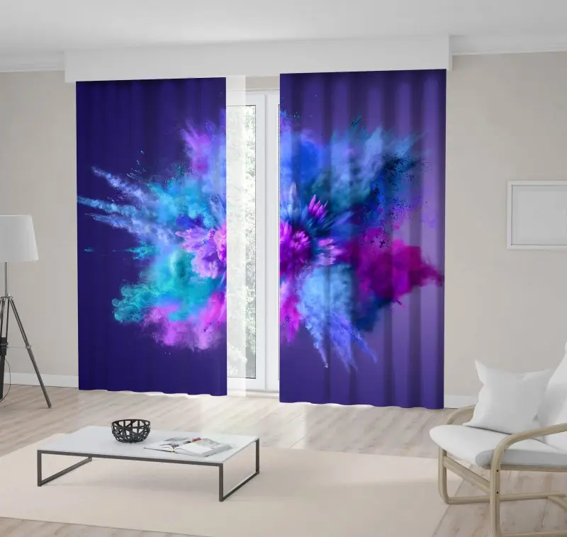 

Curtain Rainbow Tulips Keukenhof of Netherlands Colorful Flowers Spring Garden Printed Blue Yellow Pink