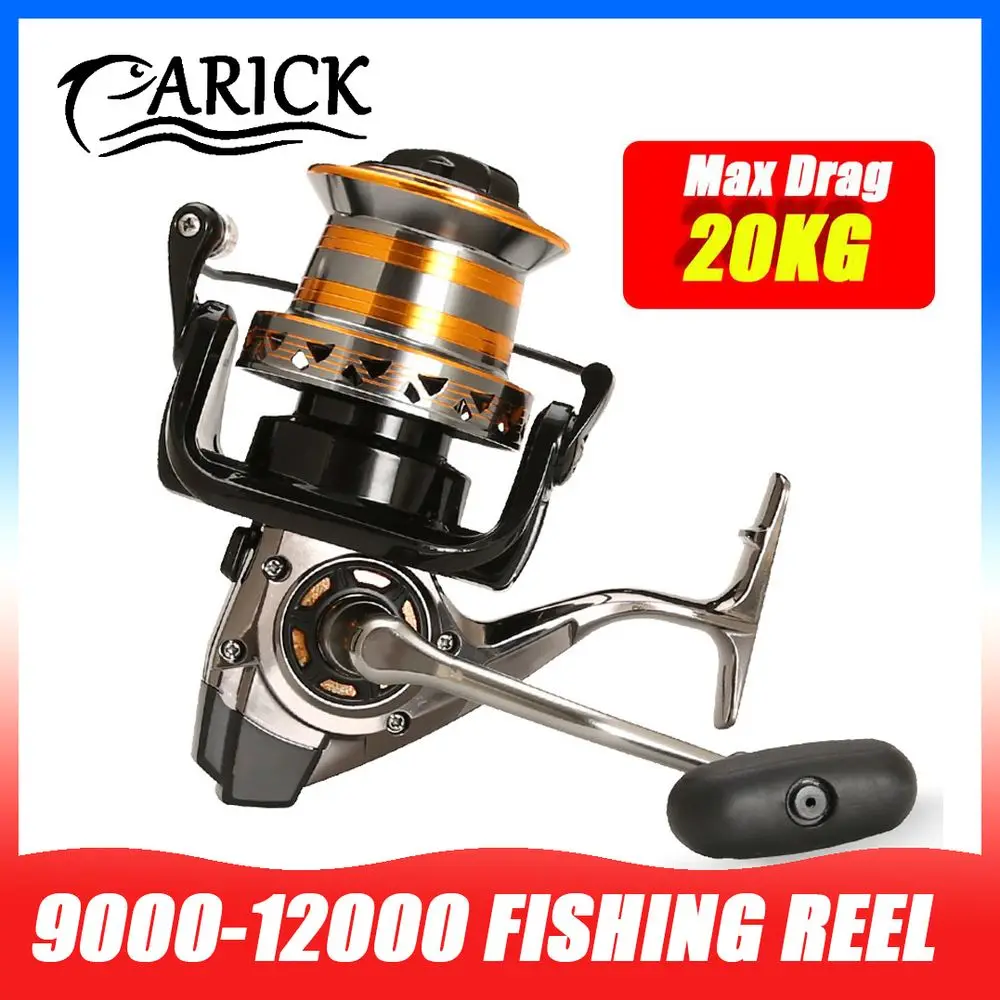 

9000-12000 Long Shot Fishing Reel Feeder 20KG Max Drag 4.0:1 Metal Oblique Spool Wheel Saltwater Sea Spinning Fishing Rod Reel