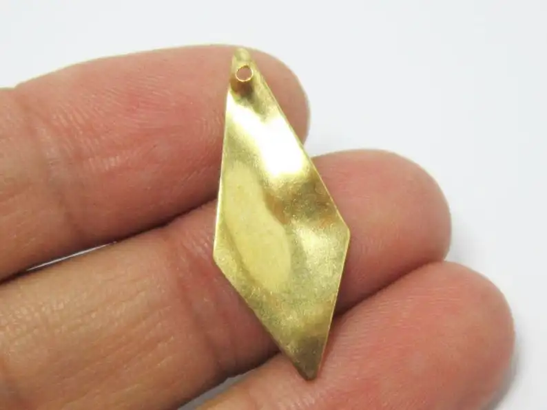 

30pcs Wavy Rhombus Earring Charms, Geometric Brass Findings, 31.8x13mm, Necklace Pendant, Jewelry Making R624