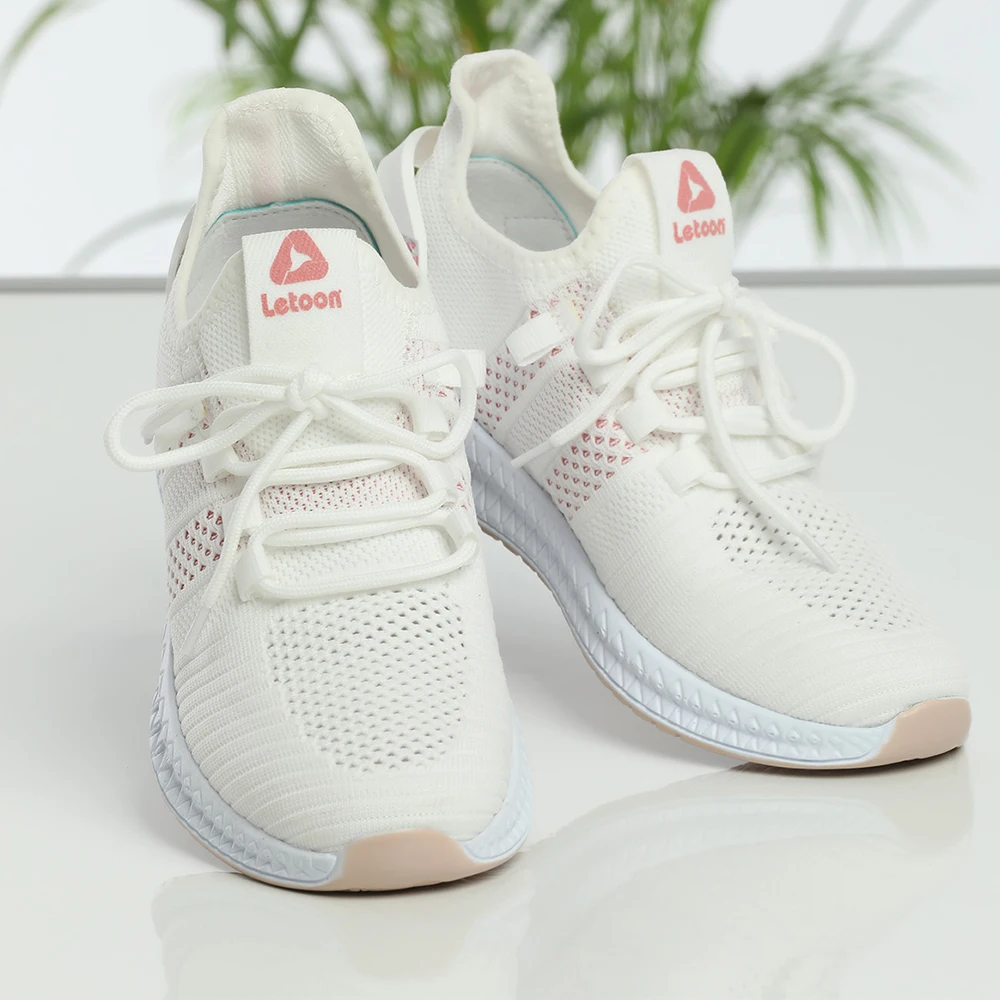 

Men's & Women's Shoes Sneakers Unisex Casual Fabric White Salmon Color Lace-Up Normal Fit Durable Outsole Trainer Zapatillas Deportivas Hombre Fashion Sport Running Shoes Free Shipping Shoes Low Price Letoon 2103