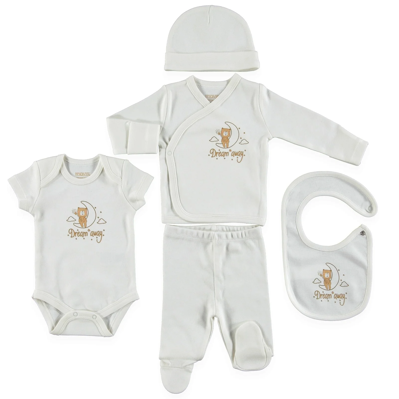 Ebebek HelloBaby органический пакет для новорожденных в коробке 5 шт. (Одежда мальчиков