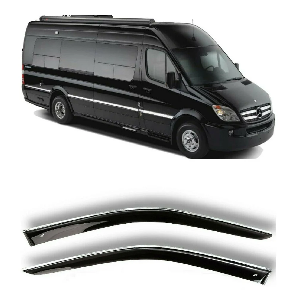 Дефлекторы окон хром полоска молдинг Cobra Tuning M30206CR на авто Mercedes Sprinter W906 06-