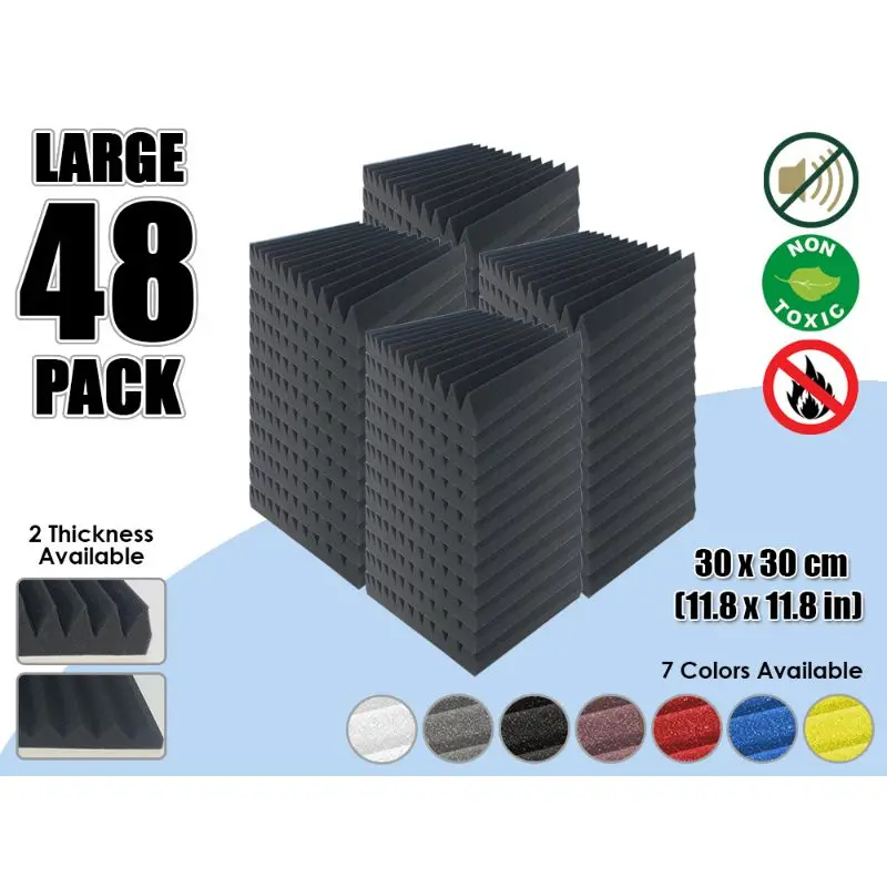 Arrowzoom 48 штук 11," x 11,8" 12T мульти-клиновая плитка студия Звукопоглощающая Панель акустическая обработка пены AZ1167