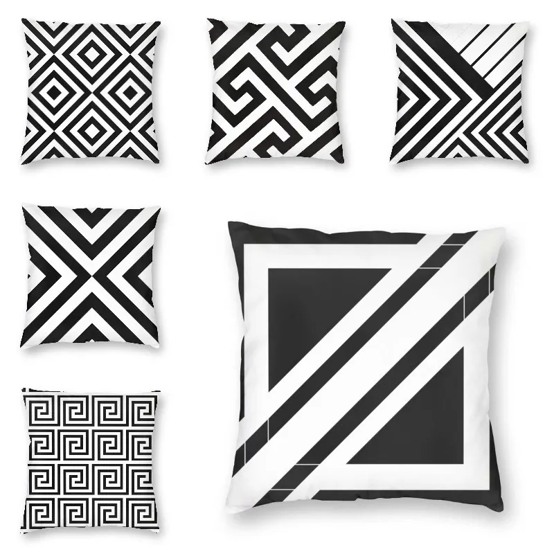 

Черно-белый современный чехол-подушка с абстрактным рисунком 45x45 см декоративный скандинавский квадратный чехол-подушка