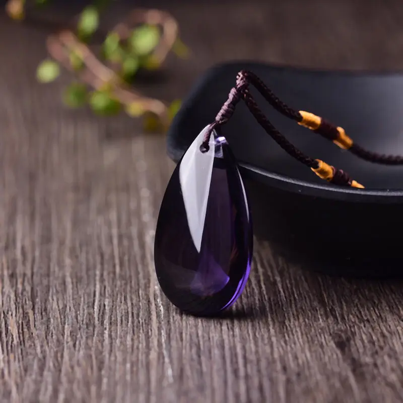 Сырое каменное ожерелье кристальный браслет рукоделия декоративные естественный аметистовый драгоценный камень ювелирные изделия женщин Органический Фэн-Шуй Пьедрас он.