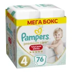 Трусики Pampers Premium Care Размер4, 9-15 кг, 76шт Monthly Pack