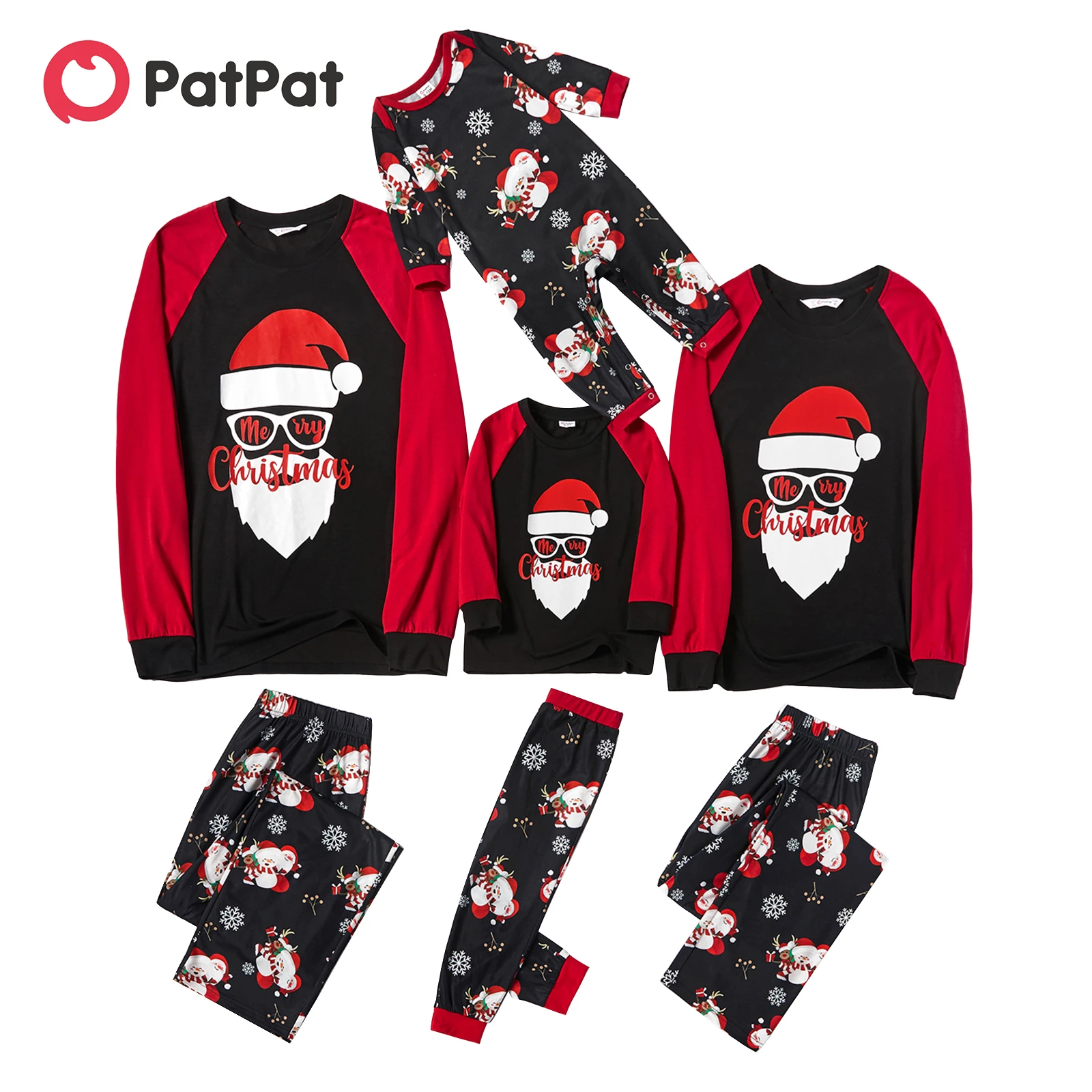 

PatPat семейное соответствие крутой печатью Санты фотообои (огнестойкий)