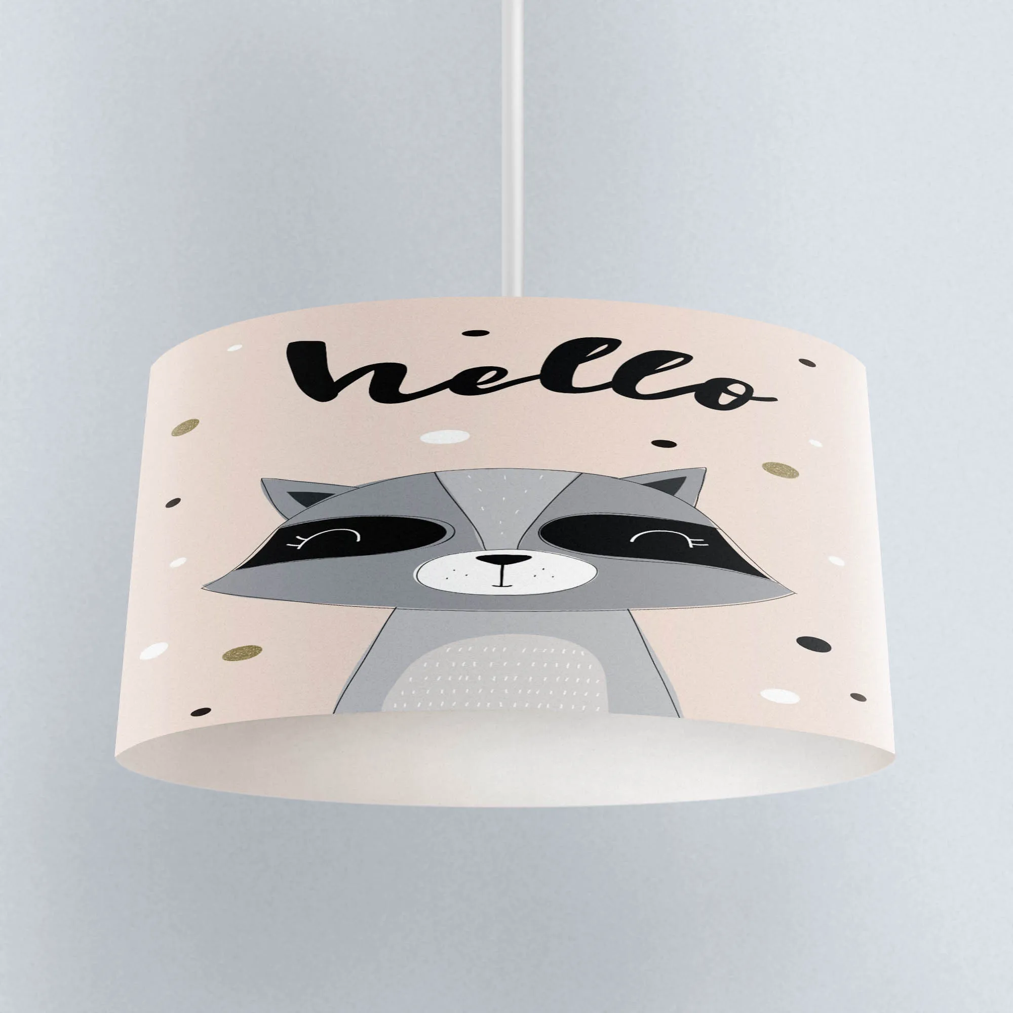 Еще Розово серый енот животных скандинавский печати шелковой ткани дети люстра