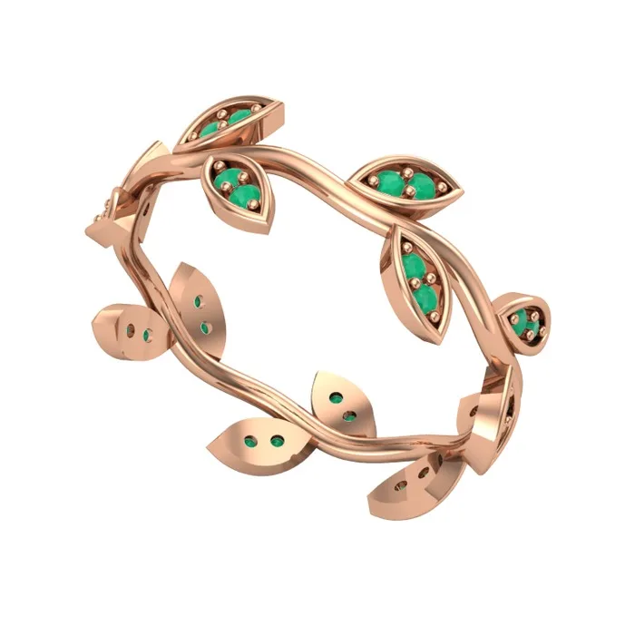 

Olive Leaf ring 925K Silver with gold plated and rose gold plated options with 15 stone options