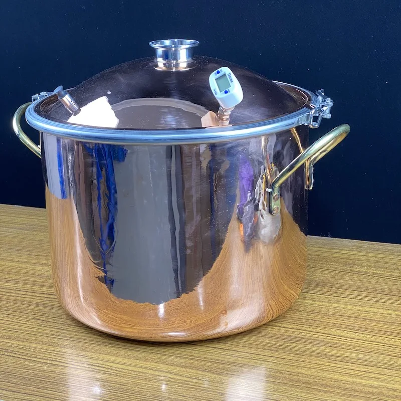 

25L Copper Pot, Boiler, Tank, Fermenter with bell lid Distillation, Rectification, Alembic