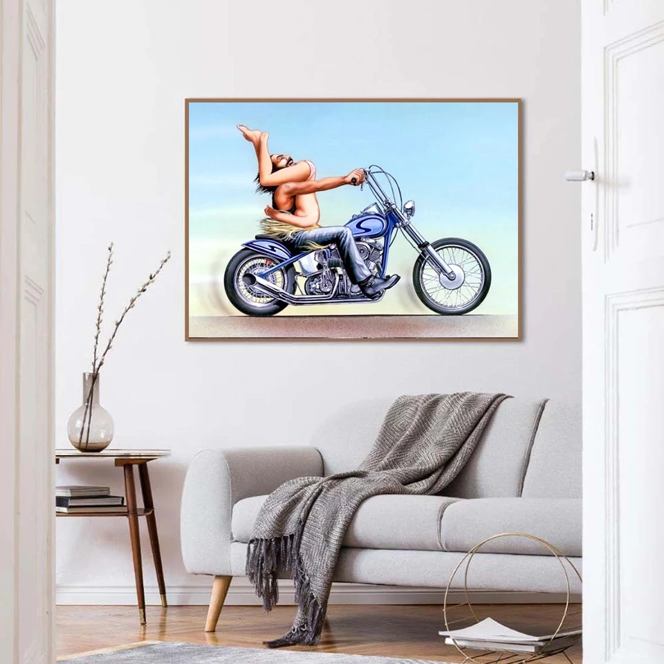 Автомобильный плакат гобелен Easy Rider мотоциклетная Картина на холсте кафе гонщик