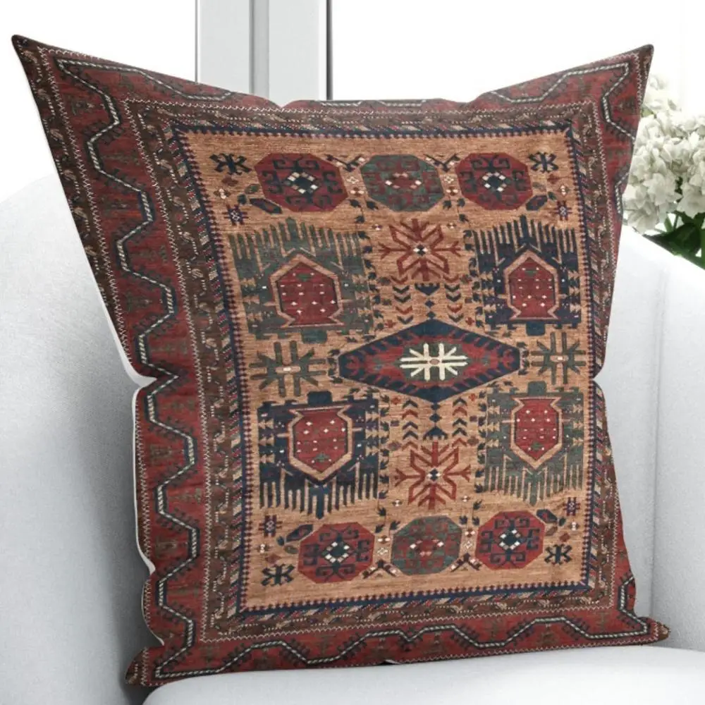 Чехол для подушки с турецким винтажным геометрическим этническим дизайном 45x45