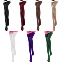 hot wholesale fashion women girls elastic silky sheer smooth suspender tight pantyhose solid color sexy black long stocking