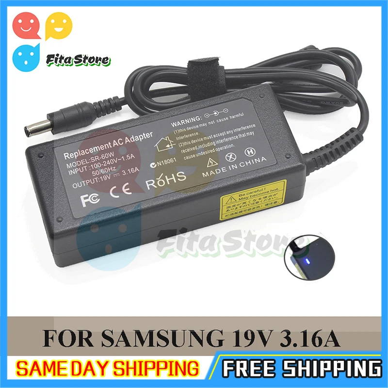 19 в 5 а 3 0 * мм адаптер переменного тока для ноутбука samsung R429 RV411 R428 RV415 RV420 RV515 R540 R510 R522