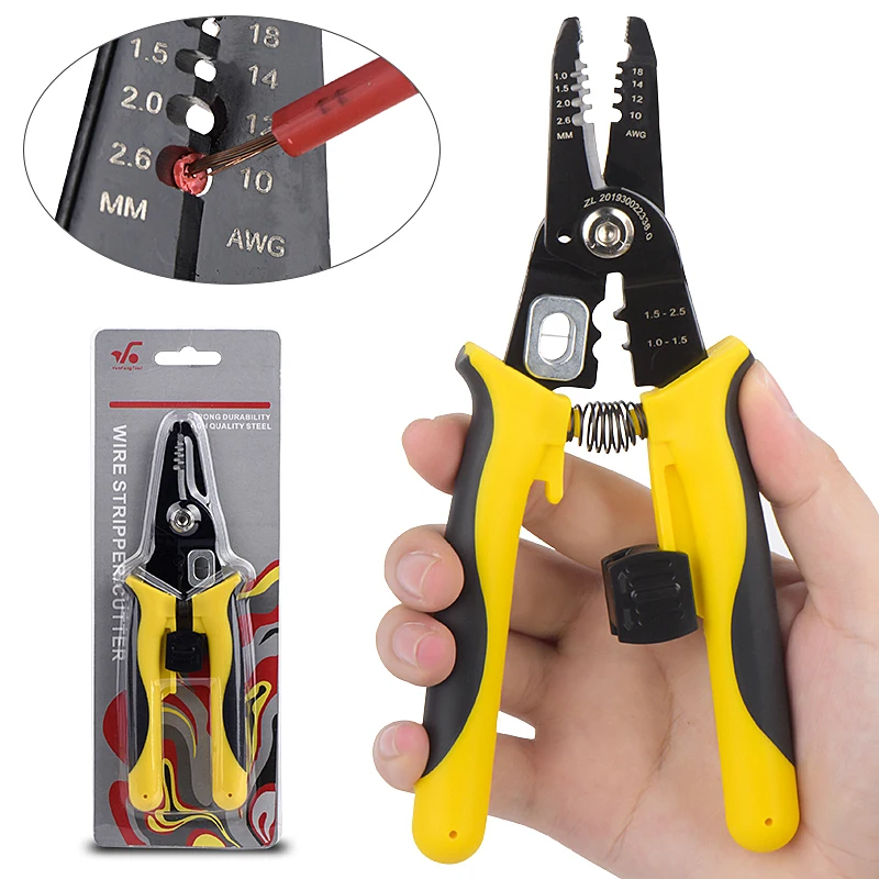 

QHTITEC Wire Cutting Pliers Automatic Stripping Crimper Cutters Wire Stripper Cable Alicates Crimping Hand Tools